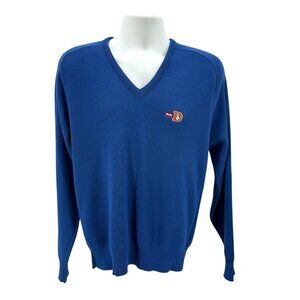 Vintage Antigua Mens Medium Sweater Denver Broncos Coors Blue Knit V-Neck